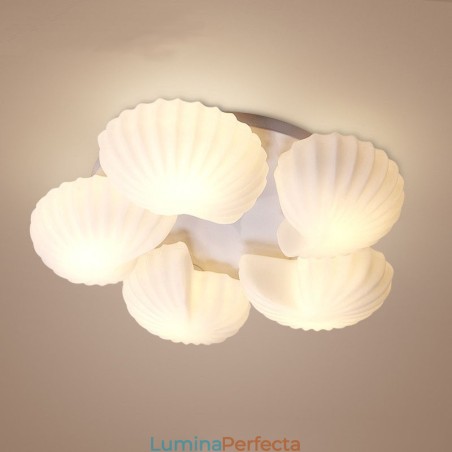 Candelabru tradițional clasic integrat Conch 5 lumini cu abajur din sticlă Candelabru tradițional clasic integrat Conch 5 lumini cu abajur din sticlă