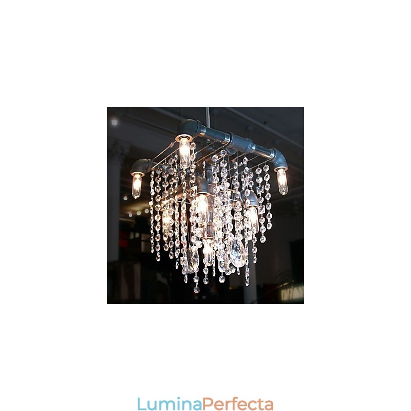 Candelabru caracteristic în stil nord-american, cu 9 lumini, cu design de țeavă