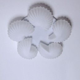 Candelabru tradițional clasic integrat Conch 5 lumini cu abajur din sticlă