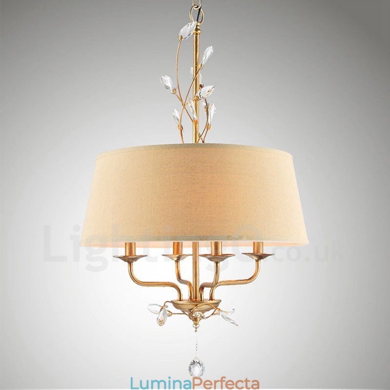 Candelabru metalic integrat Rustic Lodge cu 4 lumini