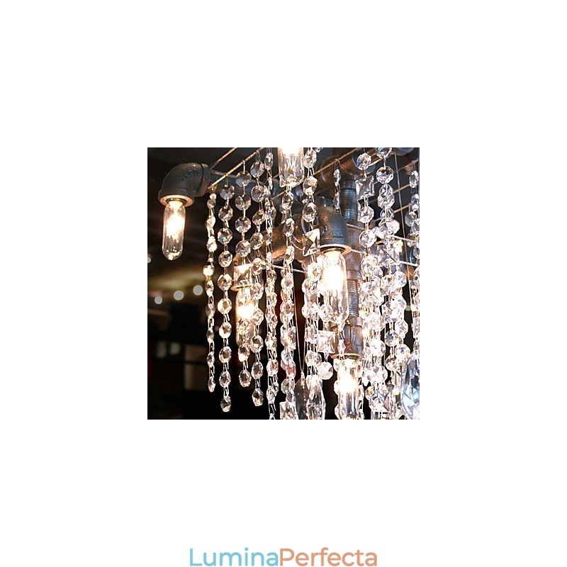 Candelabru caracteristic în stil nord-american, cu 9 lumini, cu design de țeavă