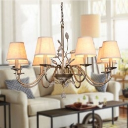 Candelabru metalic integrat Rustic Lodge cu 8 lumini