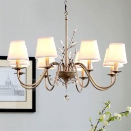 Candelabru metalic integrat Rustic Lodge cu 8 lumini
