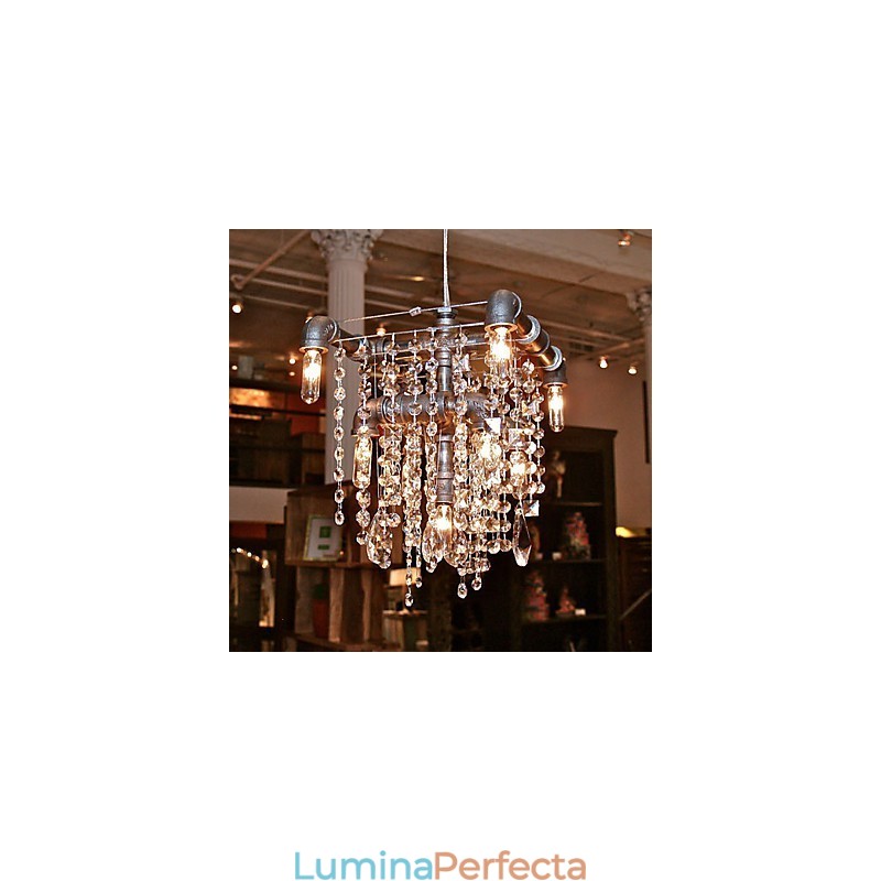 Candelabru caracteristic în stil nord-american, cu 9 lumini, cu design de țeavă