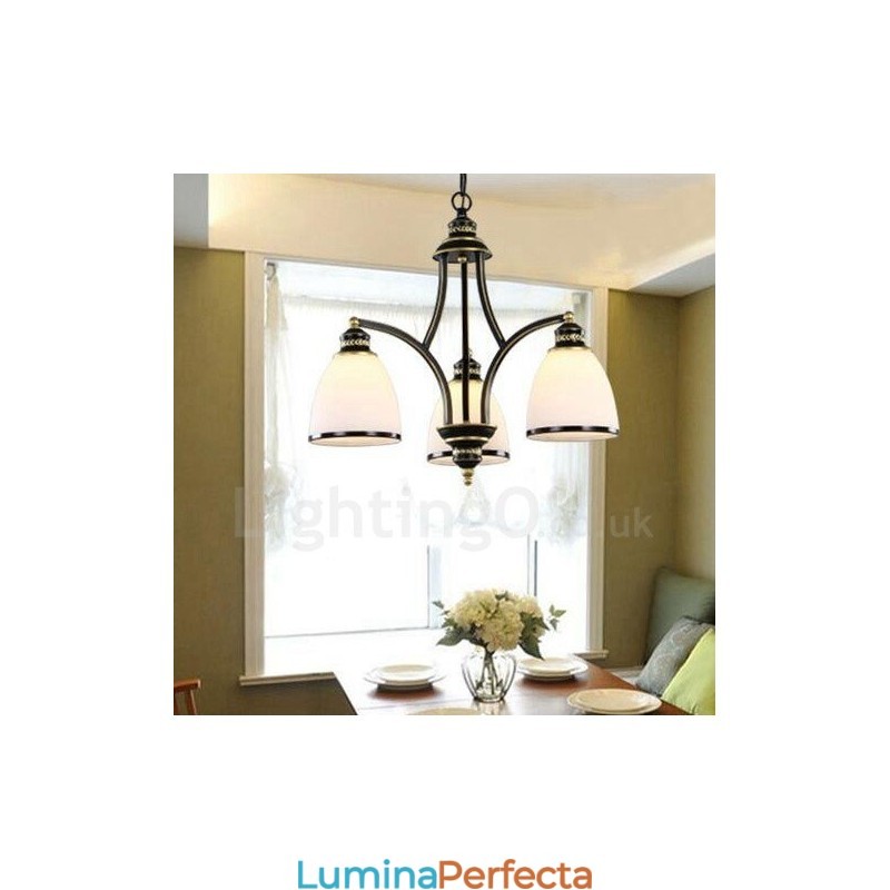Candelabru metalic integrat Rustic Lodge cu 3 lumini
