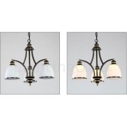 Candelabru metalic integrat Rustic Lodge cu 3 lumini