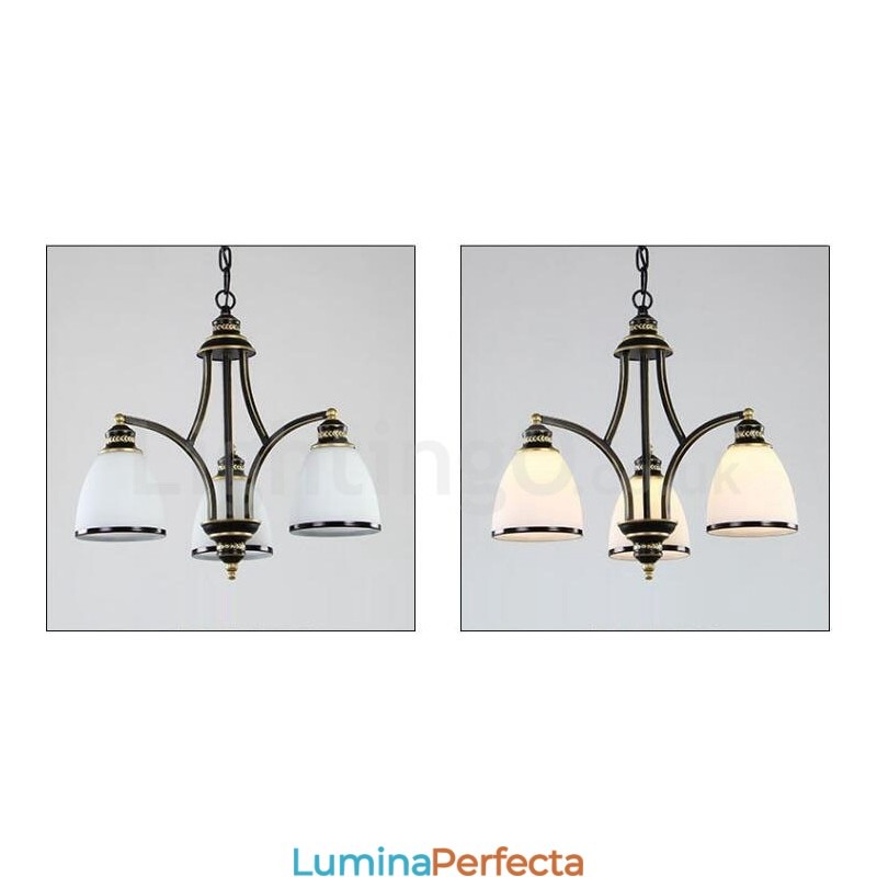 Candelabru metalic integrat Rustic Lodge cu 3 lumini