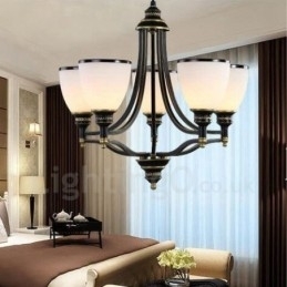 Candelabru metalic integrat Rustic Lodge cu 5 lumini