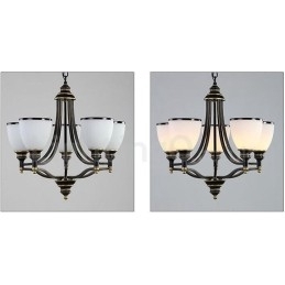 Candelabru metalic integrat Rustic Lodge cu 5 lumini