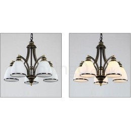 Candelabru metalic integrat Rustic Lodge cu 5 lumini