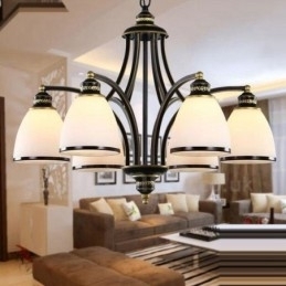 Candelabru metalic integrat Rustic Lodge cu 6 lumini
