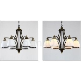 Candelabru metalic integrat Rustic Lodge cu 6 lumini