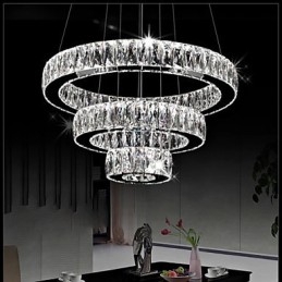 Lampă cu pandantiv din cristal Iluminat modern Trei inele D204060 K9 Plafoniere mari din cristal