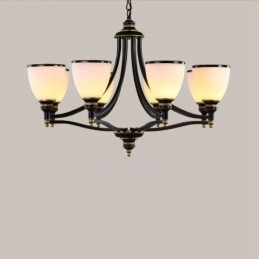 Candelabru metalic integrat Rustic Lodge cu 8 lumini