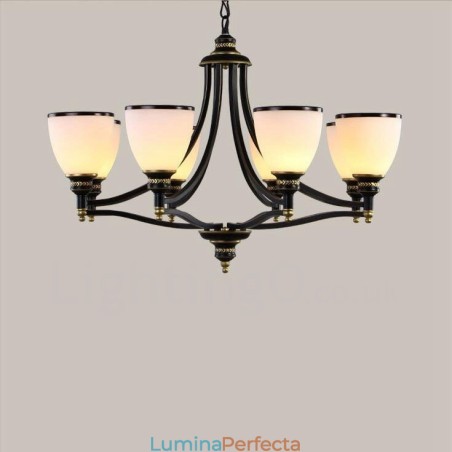 Candelabru metalic integrat Rustic Lodge cu 8 lumini Candelabru metalic integrat Rustic Lodge cu 8 lumini