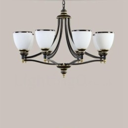 Candelabru metalic integrat Rustic Lodge cu 8 lumini