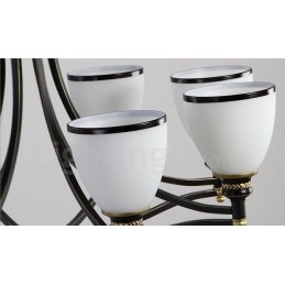 Candelabru metalic integrat Rustic Lodge cu 8 lumini