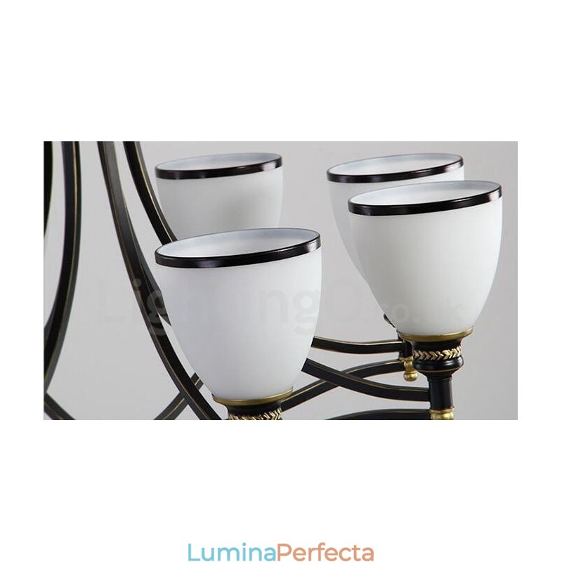 Candelabru metalic integrat Rustic Lodge cu 8 lumini