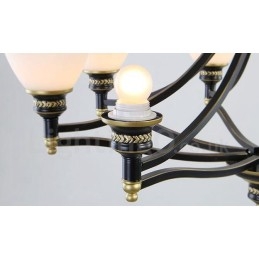Candelabru metalic integrat Rustic Lodge cu 8 lumini