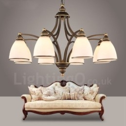 Candelabru metalic integrat Rustic Lodge cu 8 lumini