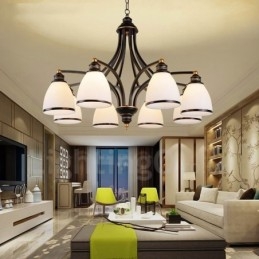 Candelabru metalic integrat Rustic Lodge cu 8 lumini