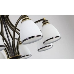 Candelabru metalic integrat Rustic Lodge cu 8 lumini