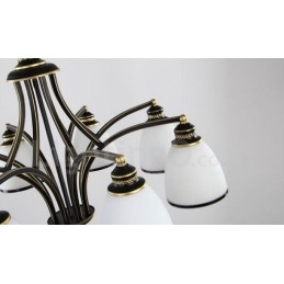 Candelabru metalic integrat Rustic Lodge cu 8 lumini