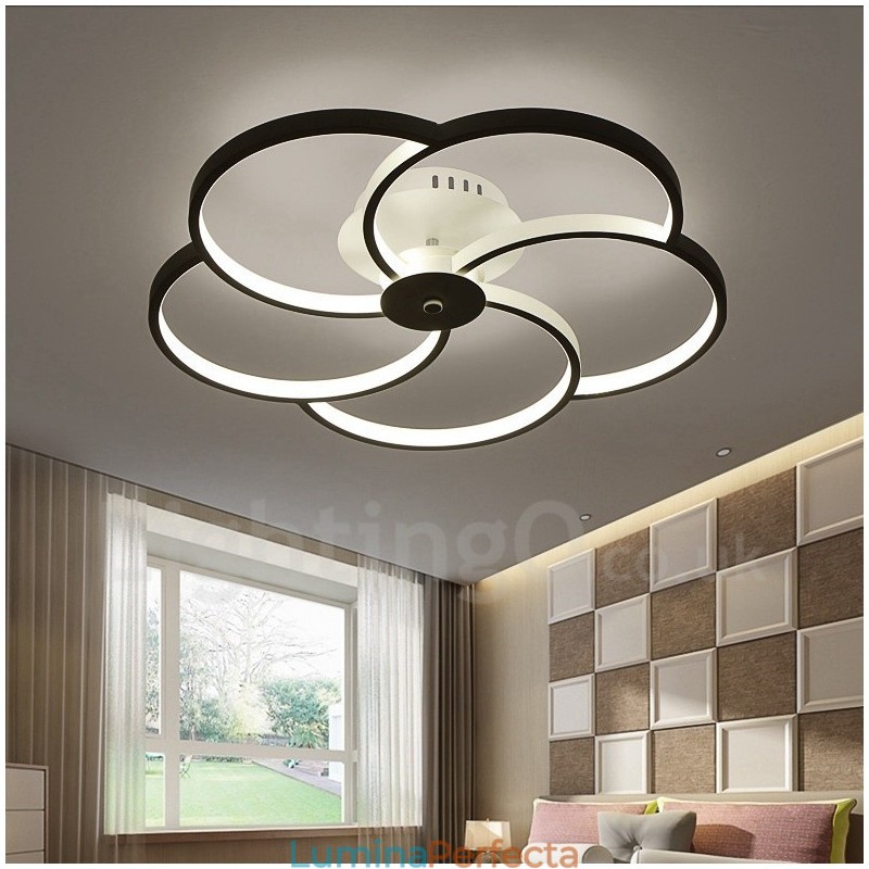 Candelabru metalic integrat modern contemporan cu 5 lumini