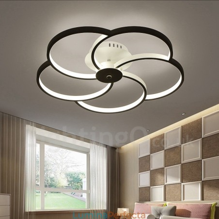 Candelabru metalic integrat modern contemporan cu 5 lumini Candelabru metalic integrat modern contemporan cu 5 lumini