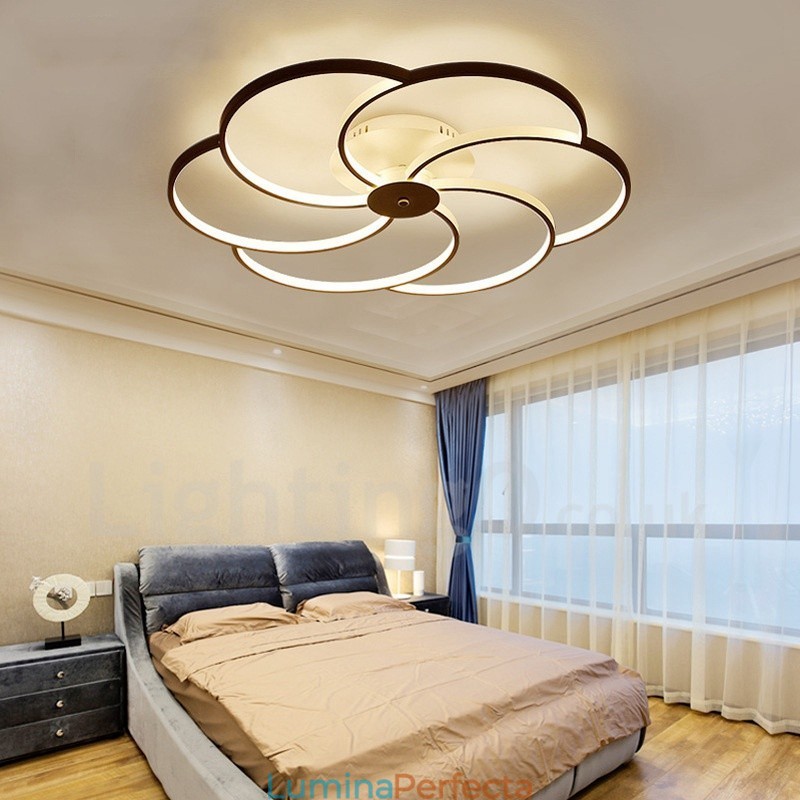 Candelabru metalic integrat modern contemporan cu 6 lumini