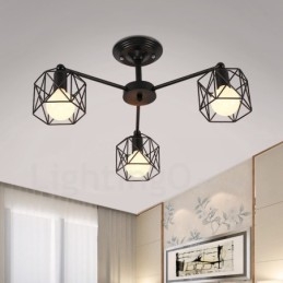 Candelabru Integrat Rustic Lodge cu 3 Lumini