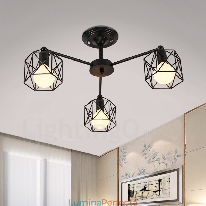 Candelabru Integrat Rustic Lodge cu 3 Lumini