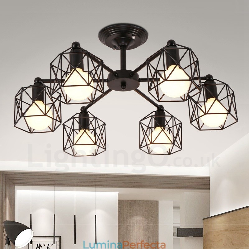 Candelabru integrat 6 Lumini Rustic Lodge