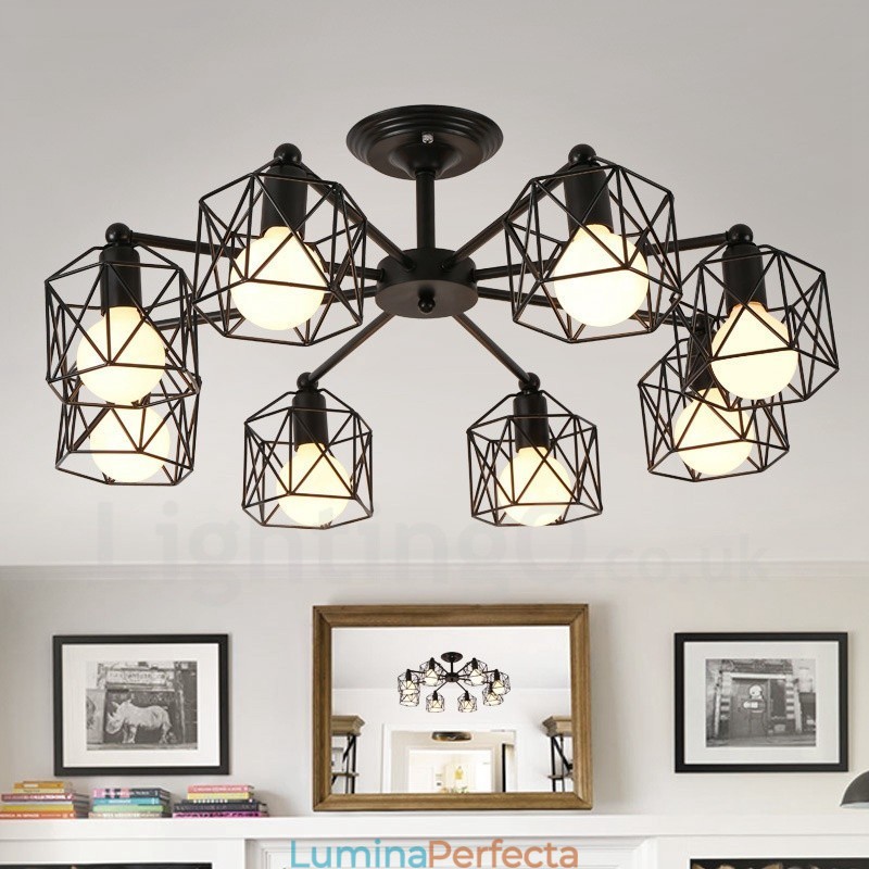 Candelabru integrat 8 Light Rustic Lodge