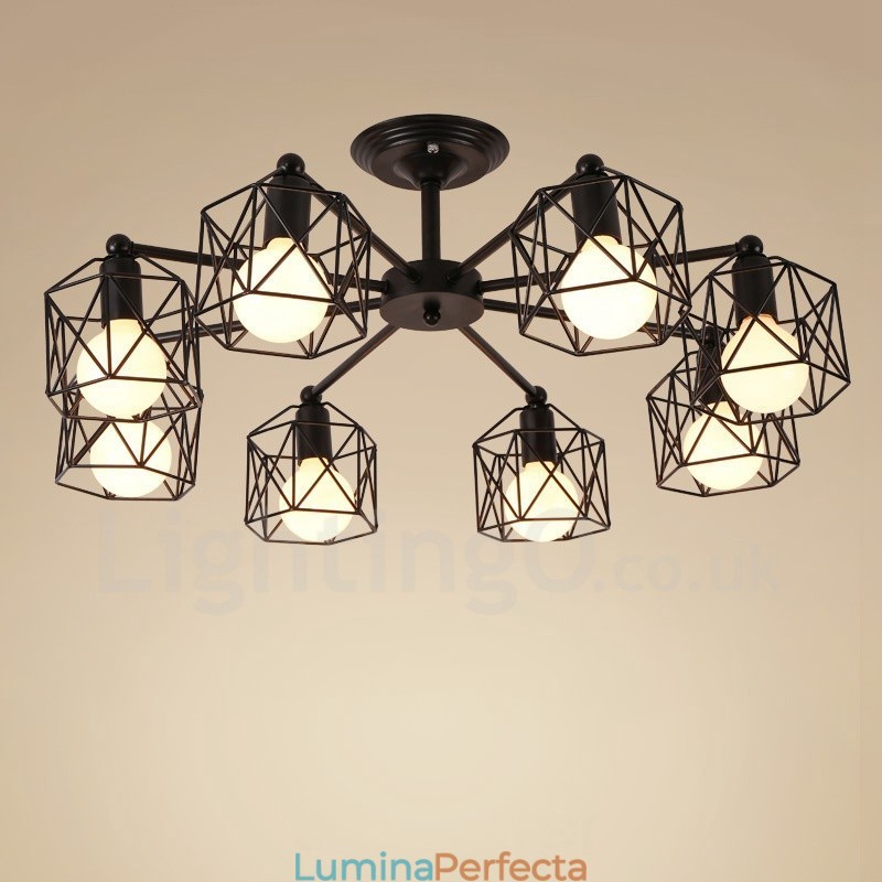 Candelabru integrat 8 Light Rustic Lodge