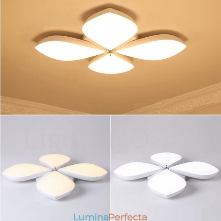 Lumină cu 4 lumini, modernă, contemporană, integrată, din metal Lumină cu 4 lumini, modernă, contemporană, integrată, din metal
