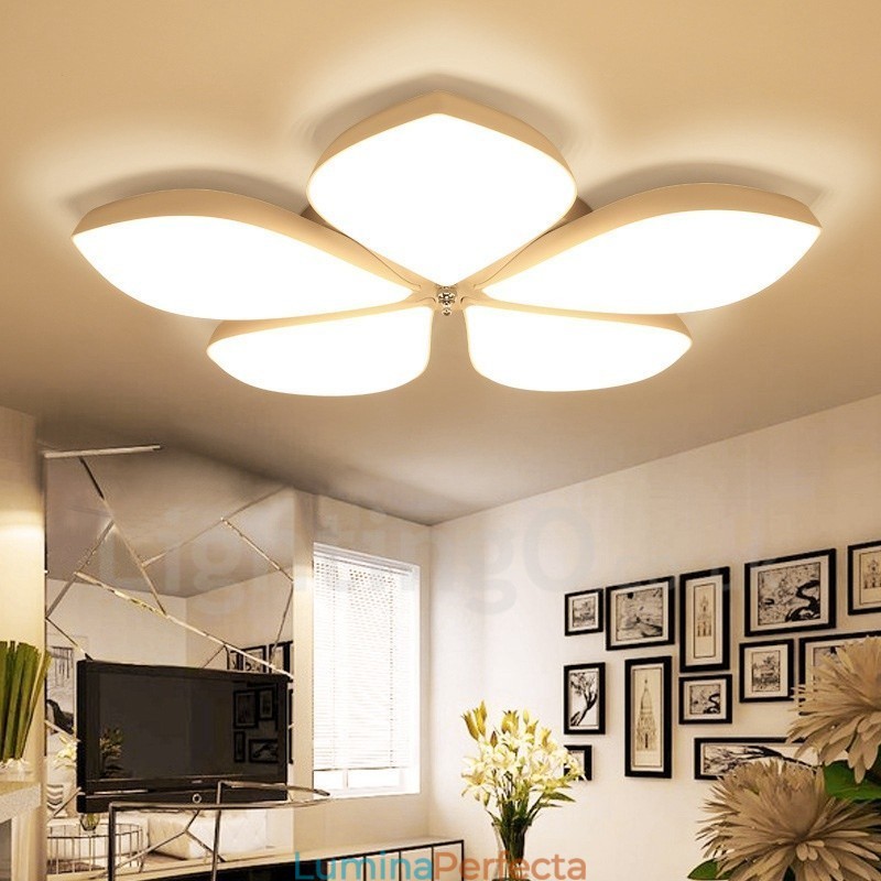 Lumină cu 5 lumini, modernă, contemporană, integrată, din metal