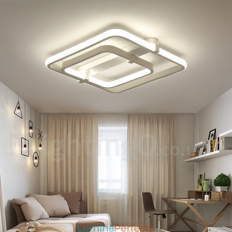 Lumină integrată, modernă și contemporană, cu 2 inele