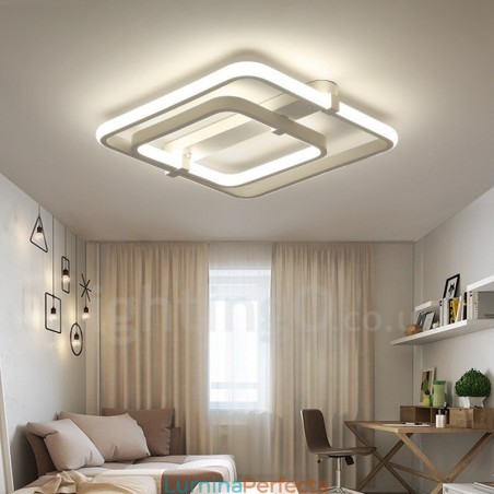 Lumină integrată, modernă și contemporană, cu 2 inele