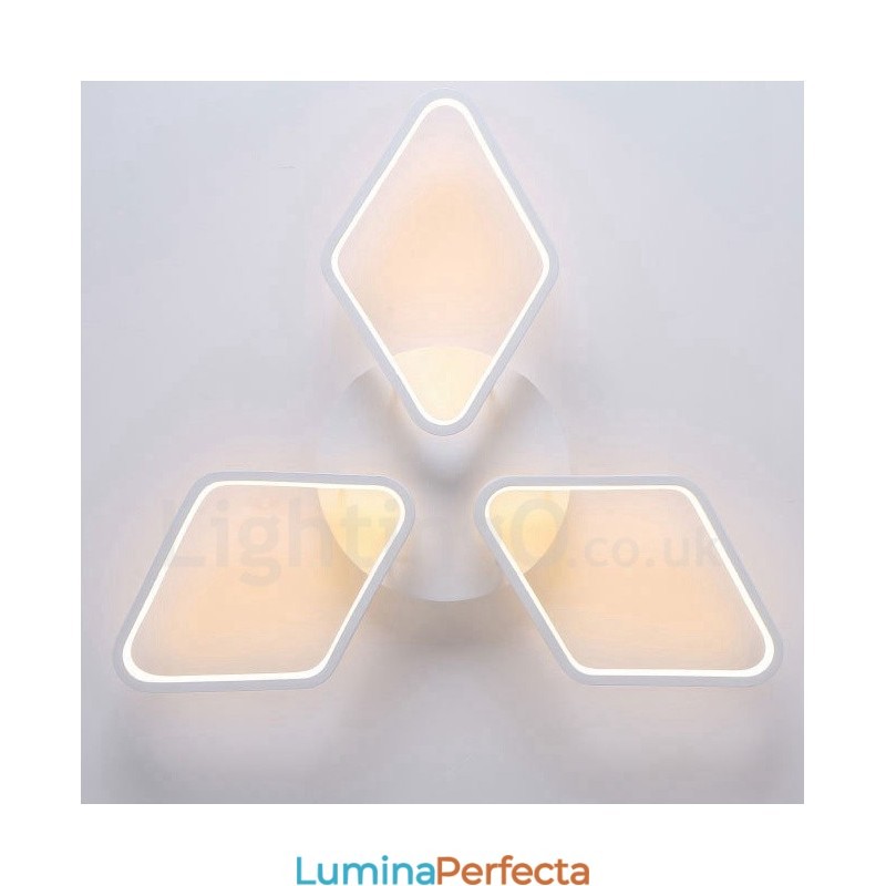 Lumină cu 3 lumini, modernă, contemporană, integrată din metal, cu montaj încastrat