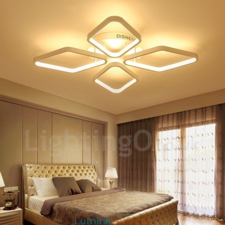 Lumină cu 4 lumini, modernă, contemporană, integrată, din metal Lumină cu 4 lumini, modernă, contemporană, integrată, din metal