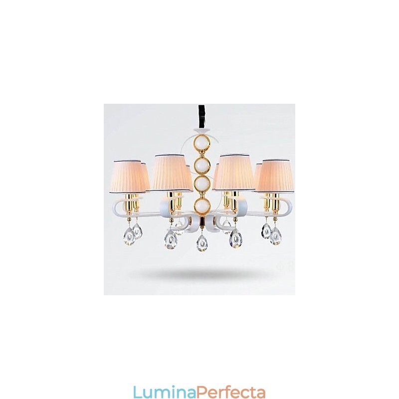 Candelabru din țesătură Lampă modernă minimalistă de calitate superioară cu 8 lumini