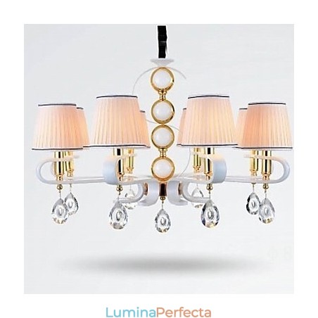Candelabru din țesătură Lampă modernă minimalistă de calitate superioară cu 8 lumini Candelabru din țesătură Lampă modernă minimalistă de calitate superioară cu 8 lumini