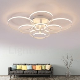 Lumină cu 8 lumini, modernă, contemporană, integrată, din metal