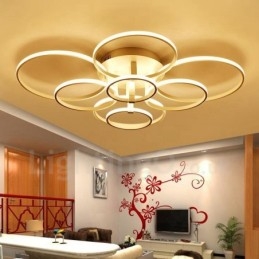 Lumină cu 8 lumini, modernă, contemporană, integrată, din metal