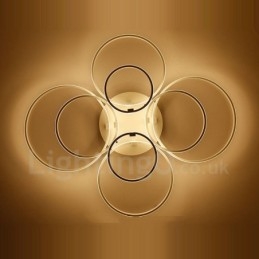 Lumină cu 8 lumini, modernă, contemporană, integrată, din metal