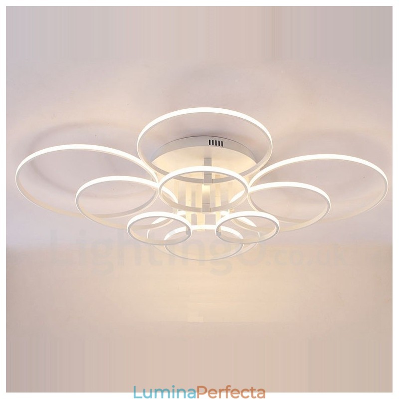 Lumină cu 10 lumini, modernă, contemporană, integrată, din metal