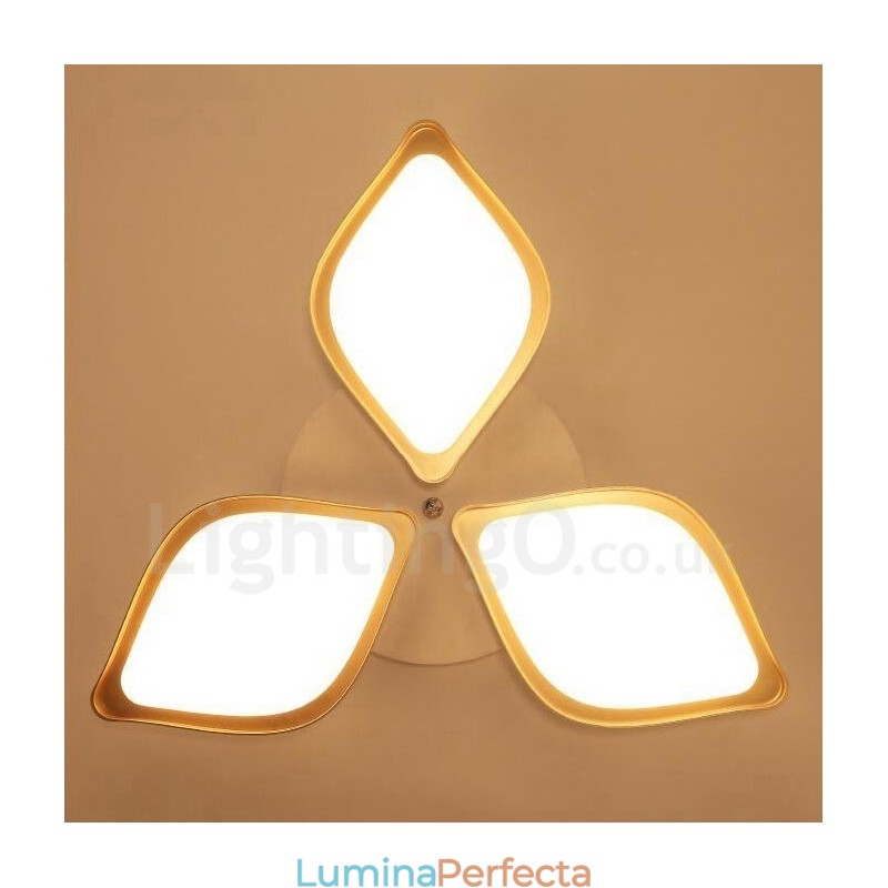 Lumină cu 3 lumini, modernă, contemporană, integrată, din metal