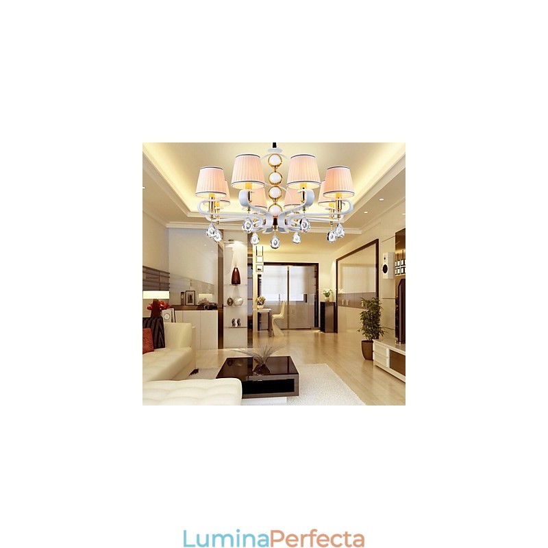Candelabru din țesătură Lampă modernă minimalistă de calitate superioară cu 8 lumini