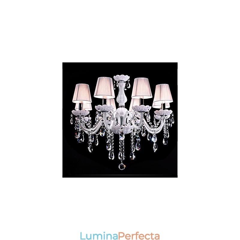 Candelabru Cristal De Lux Cu 6 Lumini Candelabru Cristal K9 Culoare Albă